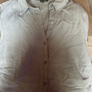 Zac & Rachel Blue Striped Button-Up Top